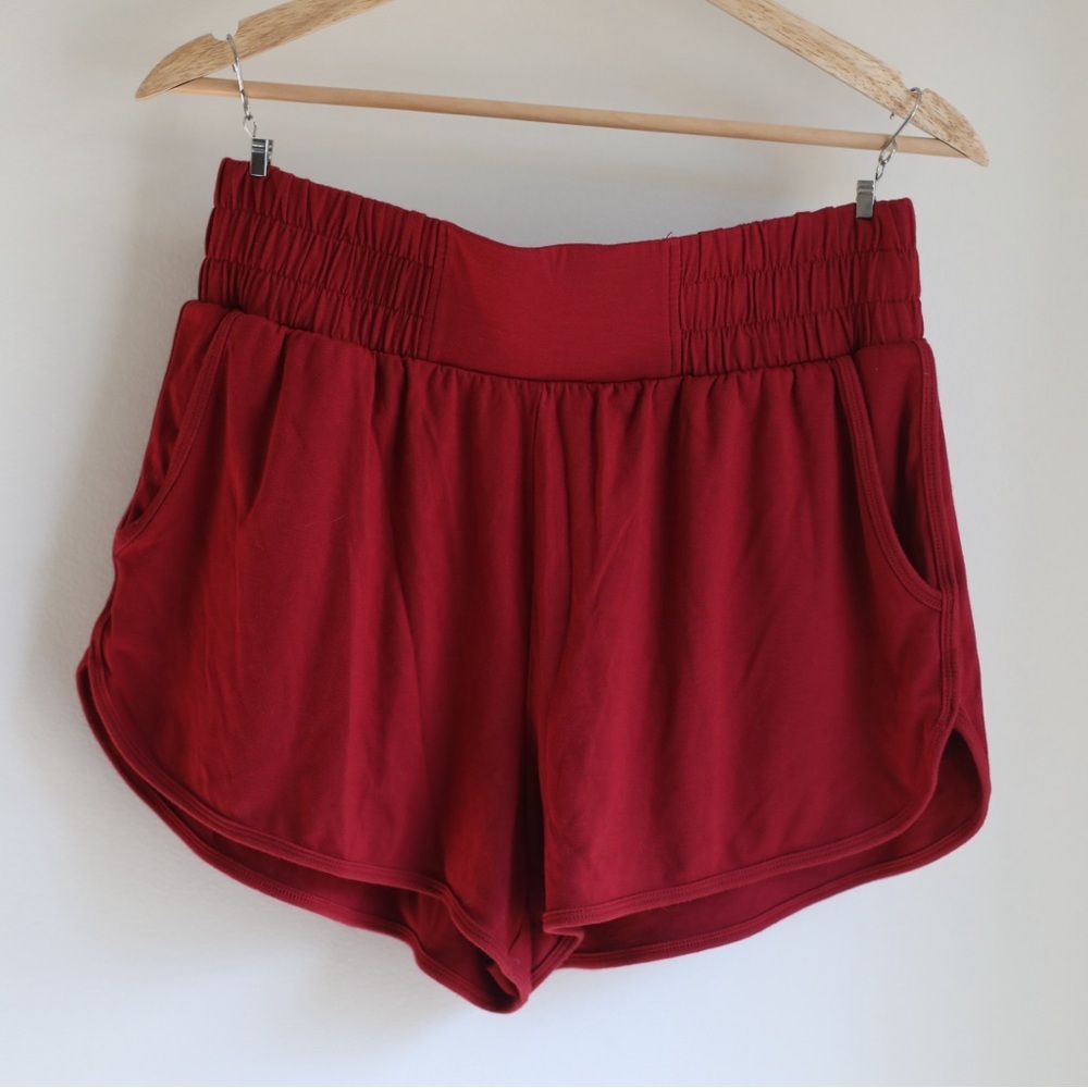 Fabletics Burgundy Athletic Shorts – Size M - Picture 2 of 5